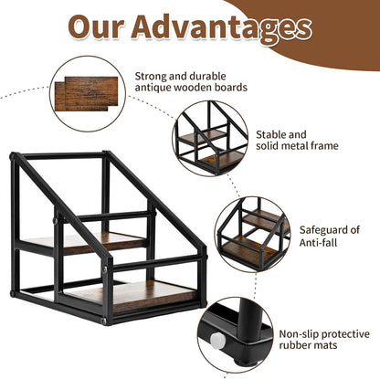Coffee Syrup Organizer Rack, Liquor Bottle Display Shelf, Spice Racks, 4-Tier 16 Syrup Bottles Holder Stand for Coffee Bar Kitchen Small Wine Rack for Bar Family Storage for Syrup Wine Dressing