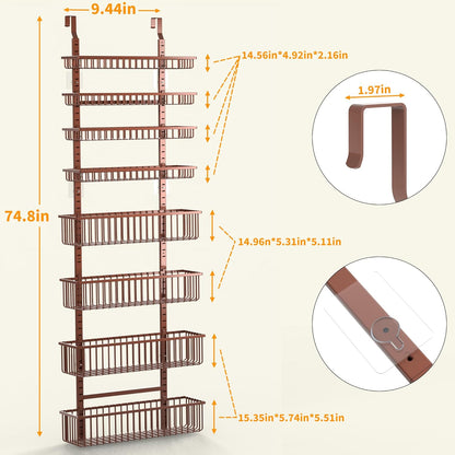 Moforoco White Over The Door Pantry Organizer, Pantry Organization and Storage, Metal Hanging Spice Rack Shelves Door, Seasoning Shelves, Laundry Room Organization, House and Kitchen Essentials