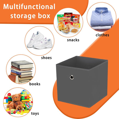 Black Foldable Storage Cubes Bins ,11 Inch Cloth Storage Cube Fabric Storage Box Cubes Organizer Baskets with Handles for Home Organizer Set of 3 (Black)