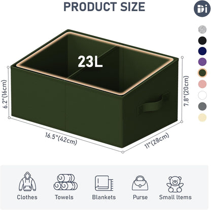 DIMJ Closet Storage Bins - Fabric Storage Baskets for Shelves, Collapsible Closet Organizers and Storage with Handles, Trapezoid Shelf Organization Storage Cubes for Purse, Toys, Books, Towel, Socks