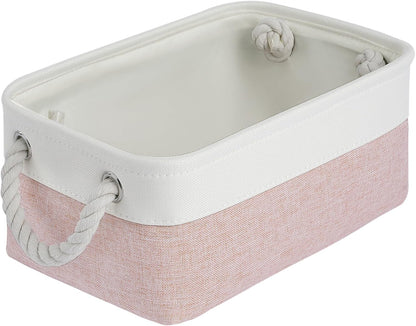 Large Storage Baskets- 15.7x11.8x8.26 inch Storage Bins for Shelves and Closet Organizing, Foldable Fabric Bin for Home Organization Clothes and Laundry (3-Pack, White&Khaki)