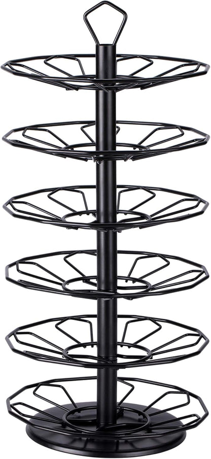 FlagShip K cup Holder Carousel 3 Tier for Keurig Pod Holder Metal DIY Install Small for K-cup Storage Stand 21 K Pod Storage