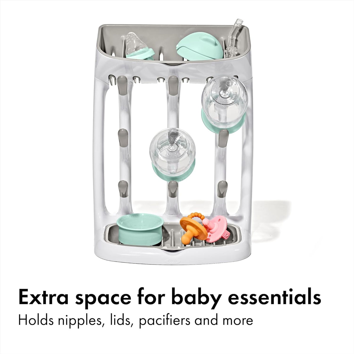 OXO Tot Expandable Drying Rack – Space-Saving Drying Rack | Newborn and Baby Essentials | Breastfeeding Essentials | Dry Baby Bottles | Save Space in Kitchen