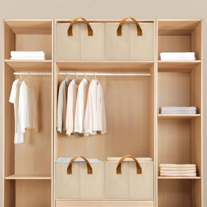 SNWDN Closet Cloth Storage Bins for Shelves, Medium Storage Baskets for Shelves, Fabric Bins for Closet organization with Handles（ Gray 15''L x 10''W x 8''H）