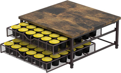 Coffee Pod Holder For Counter, Coffee Pod Drawer for K Cup Storage Drawer Holder, 72 Capacity Pods Storage Organizer Cups Capsule with Sliding Baskets for Coffee Station, Black