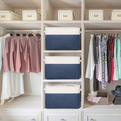 Foldable Storage Bin Collapsible Basket 12" x 10" x 9.5" Cube Storage Organizer Bins with Dual Carry Handles for Home Closet Shelves Drawers Organizer, Set of 3, Grey