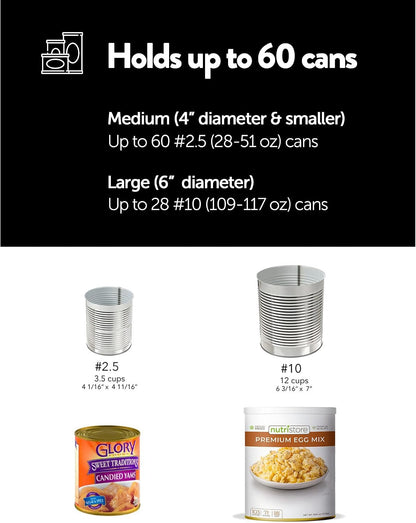 Shelf Reliance Cansolidator Pantry Plus - Can Organizer for Pantry, Stackable Soda Can Storage for Kitchen, Holds 60 Cans of Food or Soda
