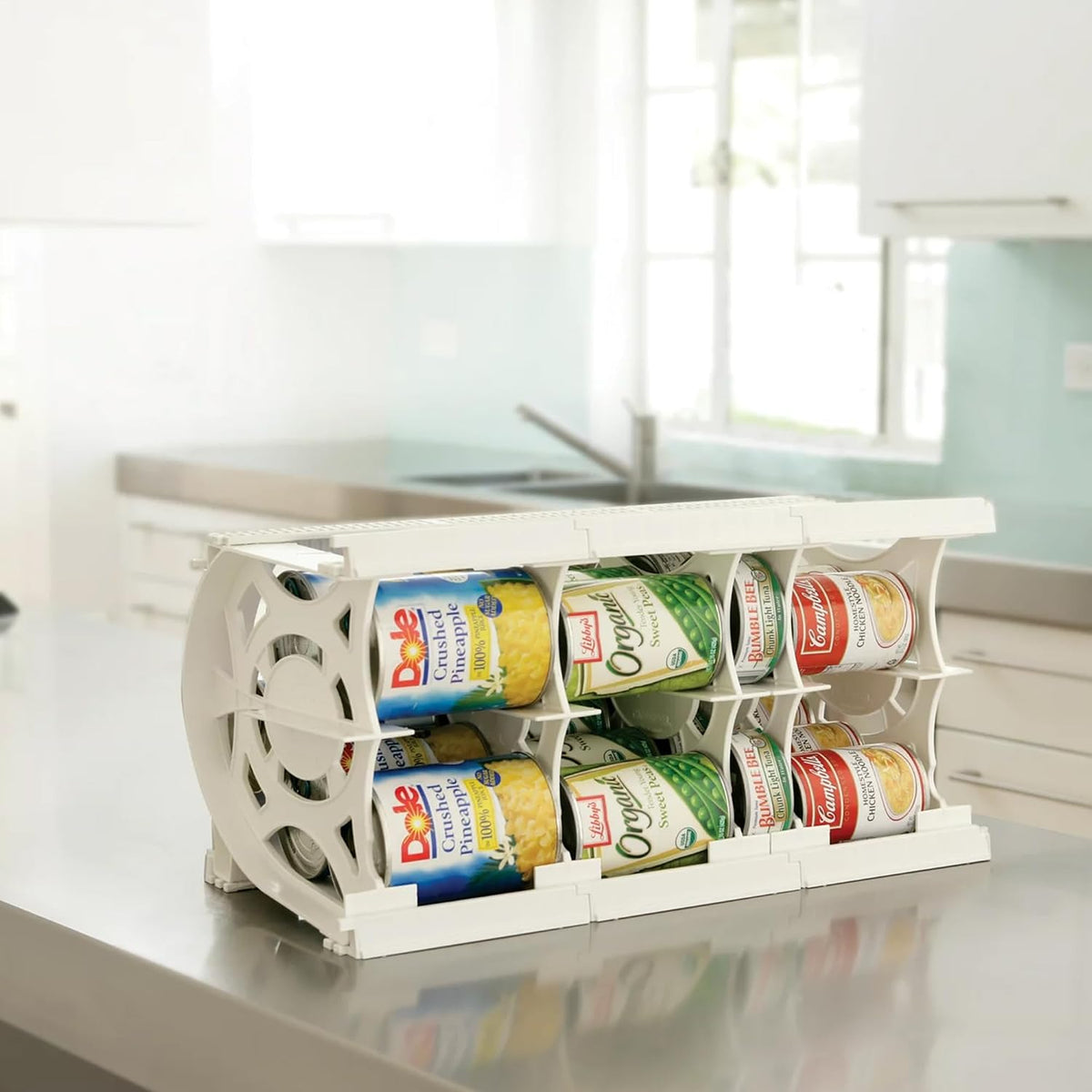 Shelf Reliance Cansolidator Pantry Plus - Can Organizer for Pantry, Stackable Soda Can Storage for Kitchen, Holds 60 Cans of Food or Soda