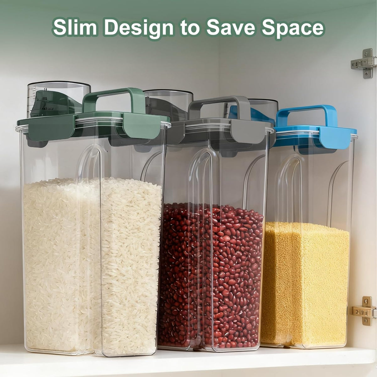 Uppetly Dog Cat Food Storage Container, 5-7Lbs Pet Food Containers, Airtight Cat Food Container with Portable Handle & Measuring Cup, Small Animal Dry Food Dispenser for Dogs, Cats and Birds