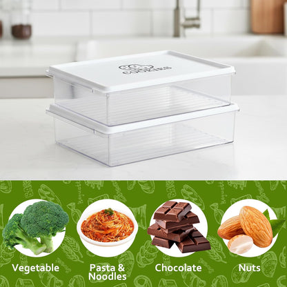 2 Pack Cookie Storage Container Airtight,BPA-Free Cookie Carrier,Stackable Plastic Cookies Jar,Cookies Holder Box Drawer Keeper for Baked Biscuits,Seafood,Vegetables,Desserts, Snacks,Dumplings