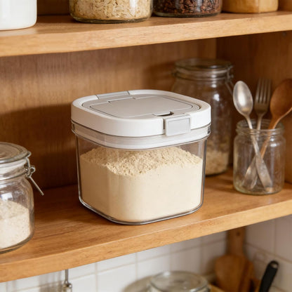 FMOACEN 27 oz Protein Powder Container with Measuring Spoon Airtight Protein Container Moisture-Proof Food Storage Canister for Coffee Sugar Flour Cereal and Dry Foods, Stackable and Easy to Clean