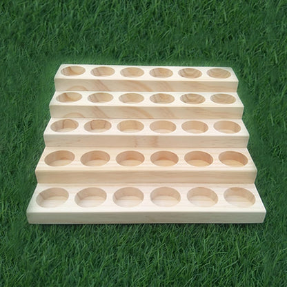 Essential Oil Display Stand 4 Tier Essential Oil Holder Solid Wood Essential Oil Rack for 24 Bottles Tabletop Display Holder Bottle Organizer for 5-20ml Bottles Display for Essential Oils