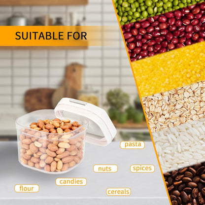 Airtight Food Storage Container, 44oz Moisture-Proof Canister with Measuring Spoon for Coffee, Protein Powder, Sugar, Flour, Cereal, Kitchen & Pantry Organization (1300ML)