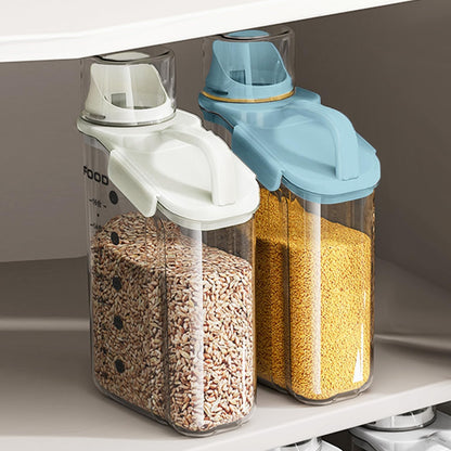 LANGMINGDE Cereal Containers Storage, 2.8L/95oz Airtight Large Dry Food Storage Containers with Pouring Spout Measuring Cup for Snacks Grain Rice,BPA Free Dispenser Plastic Bin