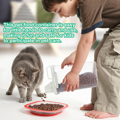 TBMax Rice Container Cereal Storage Container 2 Pack 5 Lbs, Kitchen Pantry Dry Food Storage Holder with Easy-Pouring Spout & Handy Cup, Small Pet Dog Cat Food Dispenser for Daily Feeding -Grey