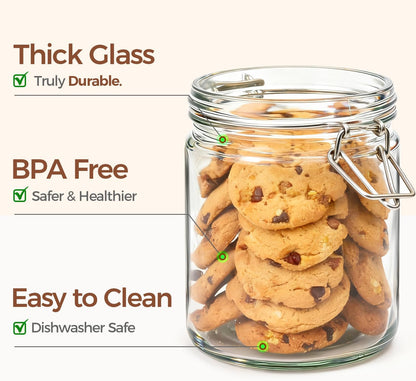 ComSaf 3-Pack 68oz 13-Inch Tall Glass Pasta Containers for Spaghetti & Long Pasta, Slender Airtight Canisters for Vertical Pantry Organization, Food Storage Jars for Linguine & Breadsticks