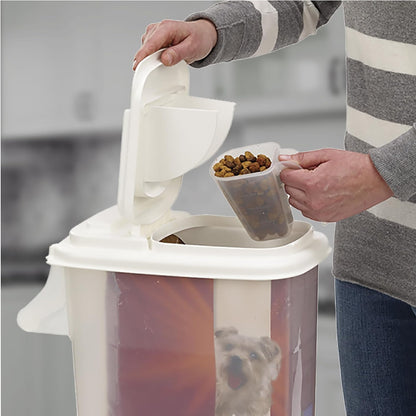 Buddeez Airtight Pet Food Storage Container - 50 QT/50 LB Capacity Dog Food Storage Container - Cat Food Container, Bird Seed Storage Container, Rolling Storage Bin, Air Tight with Handle & Scoop