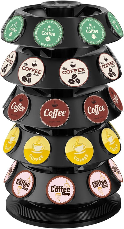 K Cup Holder, Coffee Pod Storage Carousel Holder Organizer Compatible with 40 Keurig K-Cup Pods, Home or Office Kitchen Counter Organizer