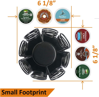 BLACKSMITH FAMILY 36 K Cup Pod Carousel Easy Assembly Design K Cup Holders,K Cup Holder, K Cups Holder,K Cup Carousel, 4-Tier Coffee Pods Holder Storage Organizer Stand,Glossy Black