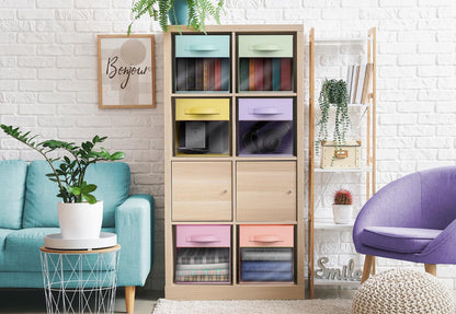 Sorbus Fabric Storage Cubes - 6 Foldable Storage Bins for Organizing Pantry, Cubbies, Toy Box - Clothes Storage & Closet Organizer - 13 Inch Collapsible Cube Baskets for Shelves with Handle