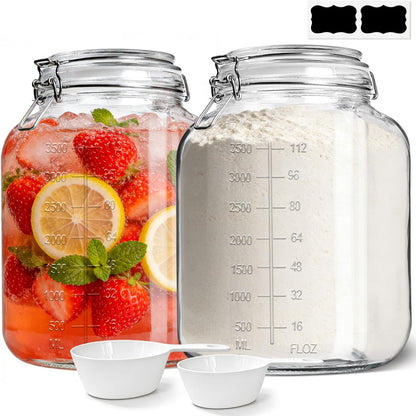 34oz 6 Pack Glass Jars with Airtight Lids - Round Food Storage Canisters for Pantry Organization, Ideal for Sugar, Cookies, Candy, Coffee, Nuts & Dry Goods | Thick Glass,BPA-Free