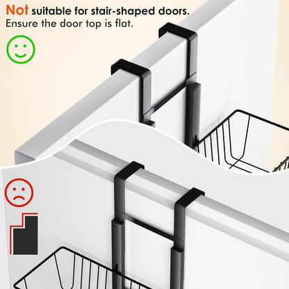 LUXEAR Over the Door Pantry Organizer, 8-Tier Adjustable Over the Door Hanging Spice Rack, No-Assembly Foldable Metal Over the Door Organizer for Kitchen, Home, Laundry Room, Bathroom