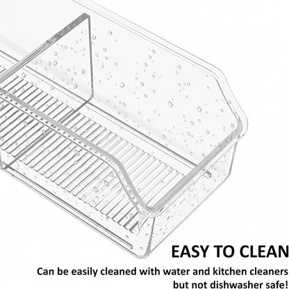 FUCDTEFC Tea Bag Organizer, Tea Bag Holder Box Storage Bin, Clear Tea Packet Plastic Drawer, Sugar Packet, Coffee, Condiment, Spice Bag Holder for Kitchen Cabinet, Countertop, Fridge