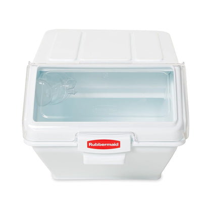 Rubbermaid Commercial Products ProSave Shelf Food Ingredient Bin with Scoop 40-Cup White Kitchen Food Storage Sugar/Grains/Rice/Baking Supplies