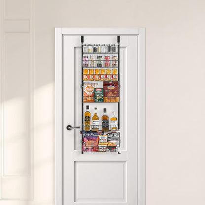 VEVOR Over the Door Pantry Organizer, 10-Tier Pantry Organization and Storage, Heavy-Duty Steel Hanging Spice Rack, Adjustable Wall Seasoning Shelves, for Home Kitchen Laundry Room Bathroom, White