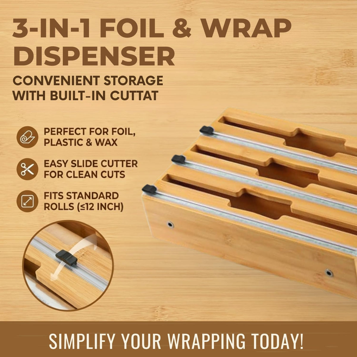 9 in 1 Storage Bag Organizer for Kitchen Drawer, Foil and Plastic Wrap with Cutter, Organizers Compatible Gallon, Quart, Sandwich Snack
