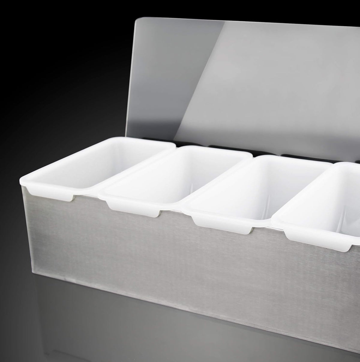 New Star Foodservice 48032 Stainless Steel Condiment Dispenser with 5 Compartments (No Ice Tray)