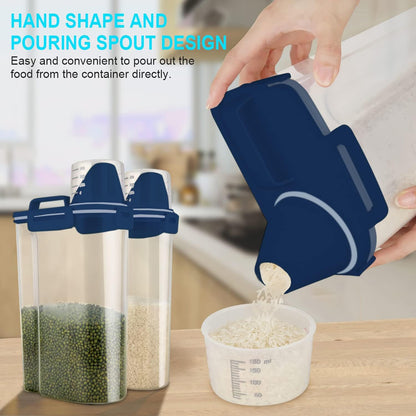 Uppetly Rice Airtight Dry Food Storage Containers, BPA Free Plastic Storage Bin Dispenser with Pourable Spout, Measuring cup for Cereal, Flour and Baking Supplies, Include a Stainless Steel Whisk