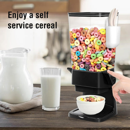 Cereal Dispenser Countertop With Bowls and Spoons Cereal Containers Storage for Pantry Snack Organizer Dry Food Storage Container with Lid for Kitchen Organization Oatmeal Nut Granola（1pcs White）