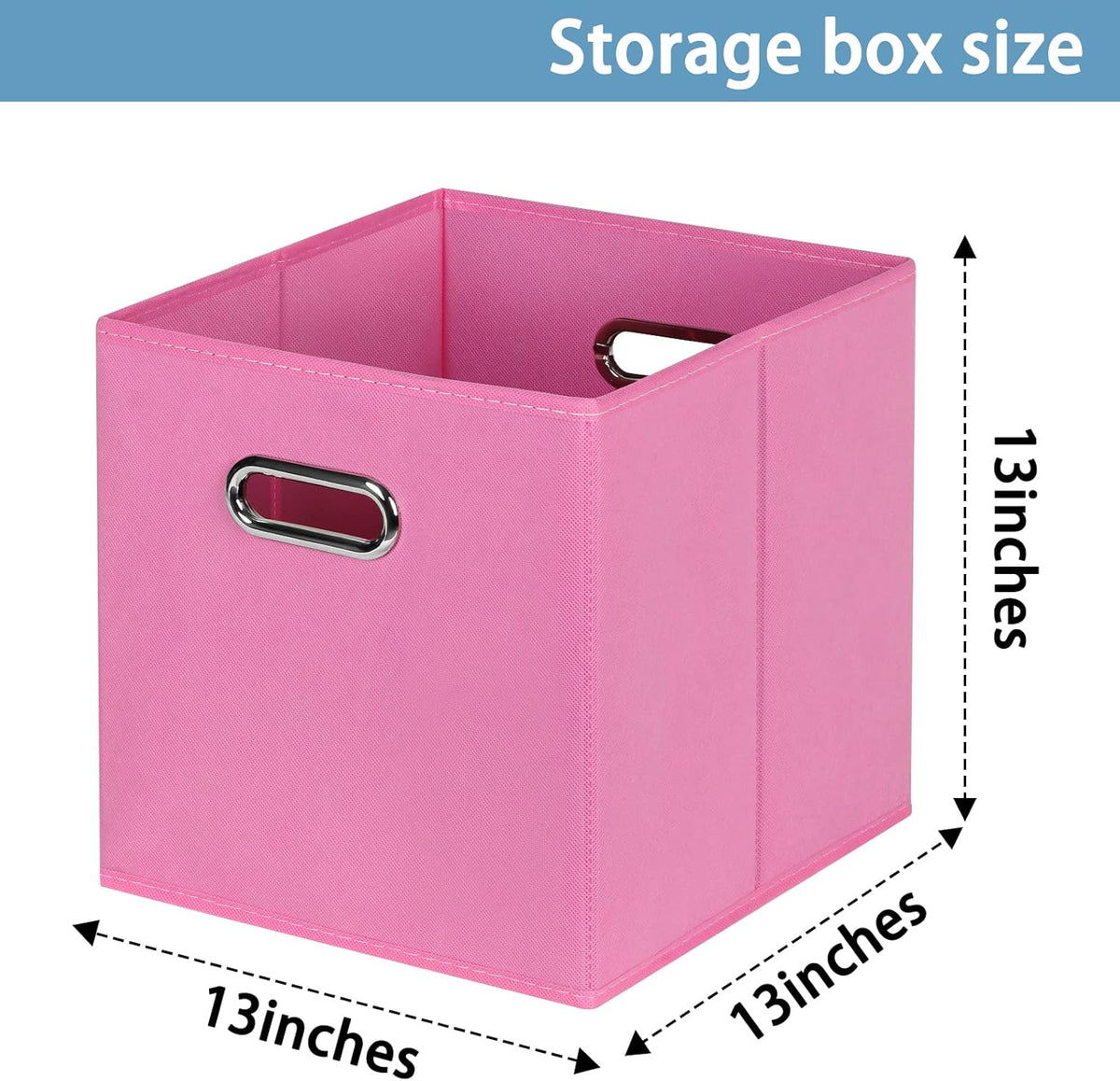 Black Fabric Cubby Storage Bins，13x13x13 Inches ，Cube Organizer Bin Foldable Storage Boxes with Dual Handles Fabric Organizer Box and collapsible Storage basket，Set of 3 ，Black