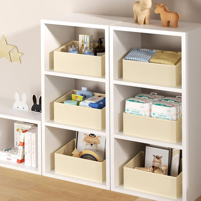 DIMJ Closet Storage Bins - Fabric Storage Baskets for Shelves, Collapsible Closet Organizers and Storage with Handles, Trapezoid Shelf Organization Storage Cubes for Purse, Toys, Books, Towel, Socks