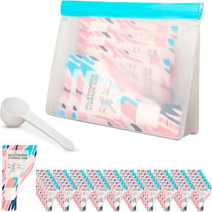 Disposable Protein Powder Travel Containers – 60Pcs Single-Use Protein Powder Bags, Leakproof Mess-Free Supplement Storage with Pouch & Scoop for Gym, Travel, Work, Flight & On-the-Go Lifestyles