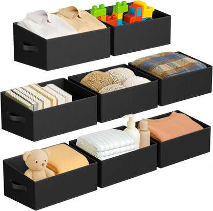 DIMJ Closet Storage Bins - Fabric Storage Baskets for Shelves, Collapsible Closet Organizers and Storage with Handles, Trapezoid Shelf Organization Storage Cubes for Purse, Toys, Books, Towel, Socks