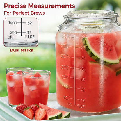 34oz 6 Pack Glass Jars with Airtight Lids - Round Food Storage Canisters for Pantry Organization, Ideal for Sugar, Cookies, Candy, Coffee, Nuts & Dry Goods | Thick Glass,BPA-Free