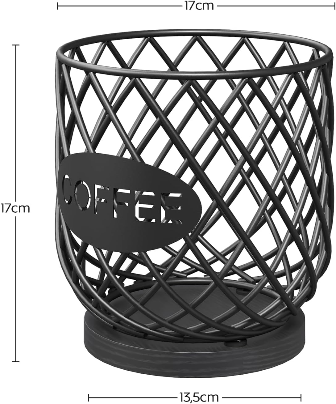YATINEY Coffee Pod Holder Organizer, Holder for K Cup, Large Capacity Coffee Pod Basket, Versatile Coffee Capsule Storage Organizer, for Kitchen Countertop, Rustic Brown KH09BR