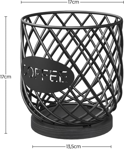 YATINEY Coffee Pod Holder Organizer, Holder for K Cup, Large Capacity Coffee Pod Basket, Versatile Coffee Capsule Storage Organizer, for Kitchen Countertop, Rustic Brown KH09BR