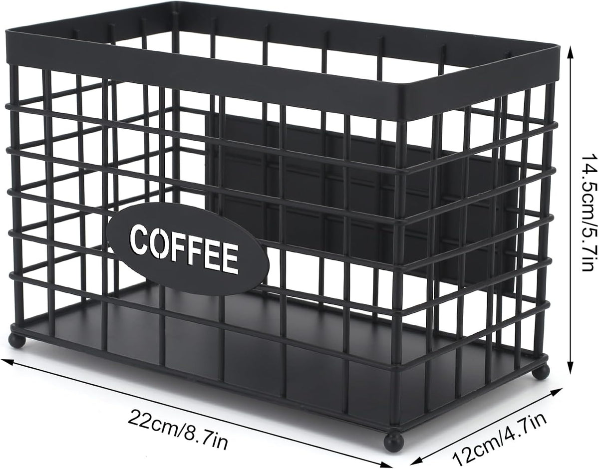 Coffee Pod Holder Basket Magnetic Coffee Pods Holder High-Capacity k Cup Holder Coffee Station Organizer,Coffee Bar Accessories.Suitable For Kitchen And Office Countertop