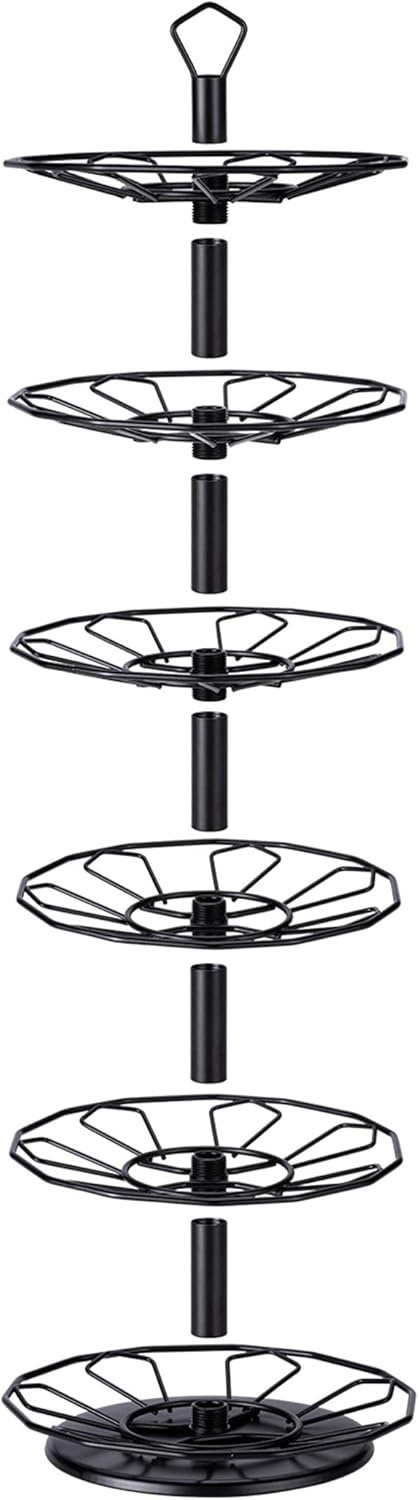 FlagShip K cup Holder Carousel 3 Tier for Keurig Pod Holder Metal DIY Install Small for K-cup Storage Stand 21 K Pod Storage