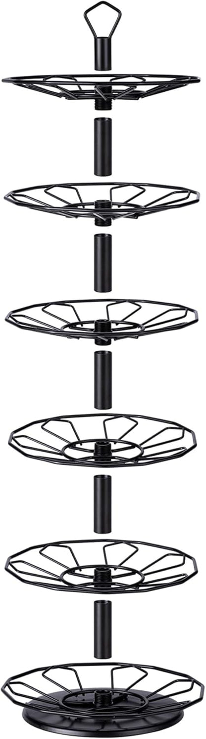 FlagShip K cup Holder Carousel 3 Tier for Keurig Pod Holder Metal DIY Install Small for K-cup Storage Stand 21 K Pod Storage