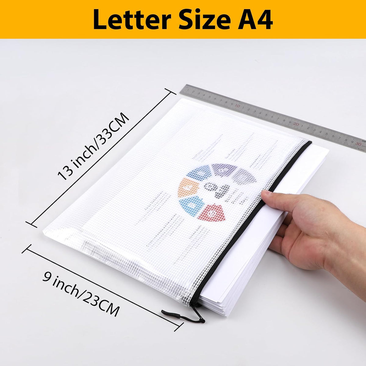 YOPCDJ 24pcs Mesh Zipper Pouch File Bags Puzzle Storage Bags, A3 17x12 Inches Large Reusable Zipper Pouches for Organizing Classroom Board Game Organization