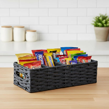 4-Compartment Seasoning Packet Organizer with Removable Dividers, Kitchen Packet Organizer for Spice, Gravy, Taco and Dressing Packets, Pantry Cabinet Countertop Storage Box
