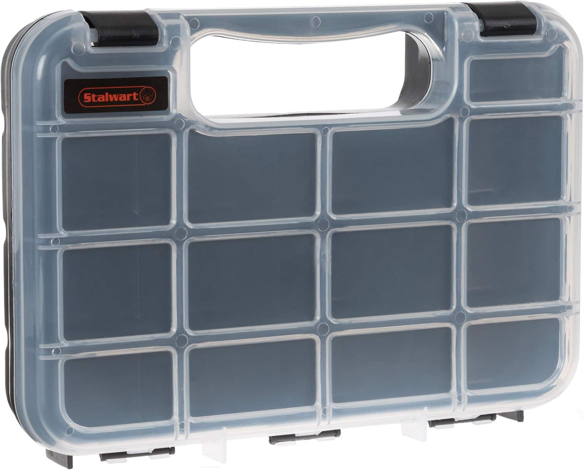Stalwart - 75-ST6073 Portable Storage Case with Secure Locks and 55 Small Bin Compartments for Hardware, Screws, Bolts, Nuts, Nails, Beads, Jewelry and More by Black