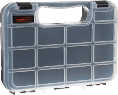 Stalwart - 75-ST6073 Portable Storage Case with Secure Locks and 55 Small Bin Compartments for Hardware, Screws, Bolts, Nuts, Nails, Beads, Jewelry and More by Black