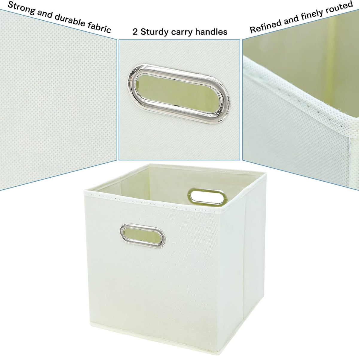 Black Fabric Cubby Storage Bins，13x13x13 Inches ，Cube Organizer Bin Foldable Storage Boxes with Dual Handles Fabric Organizer Box and collapsible Storage basket，Set of 3 ，Black