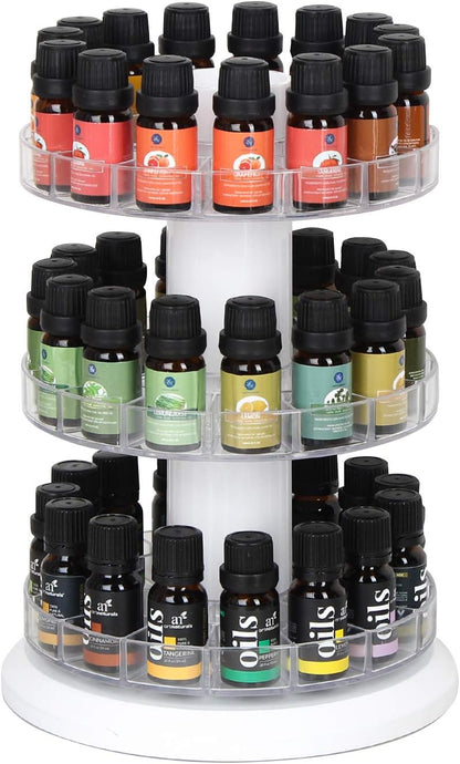 J JACKCUBE DESIGN Rotating Essential Oil Display Stand Spinning Rack for 75 Bottles(up to 120) Organizer 5 Tier Storage Holder -MK505A (5 Tier)