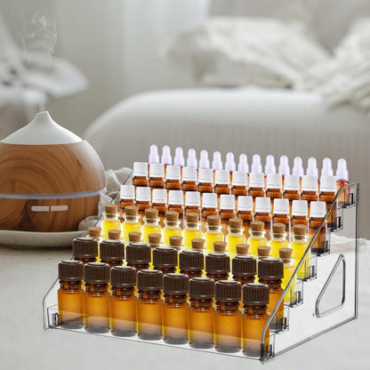 YEXEXINM 2 Pack 7 Tier Essential Oil Organizer,Clear Essential Oil Holder,Essential Oil Storage Shelf,Essential Oil Collection Display Rack Organizer Holds 5ml 10ml 15ml 30ml Essential Oils
